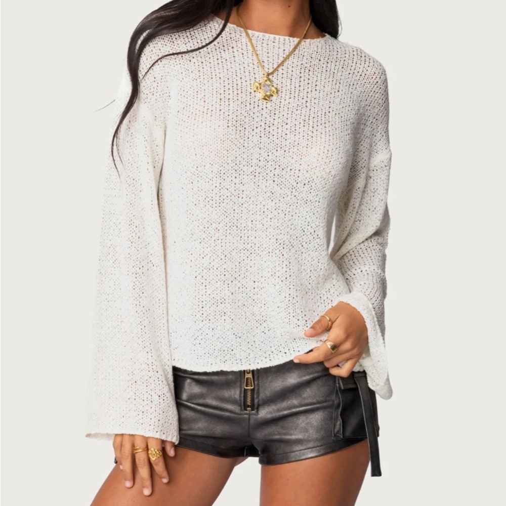 Edikted White Crew Neck Sweater